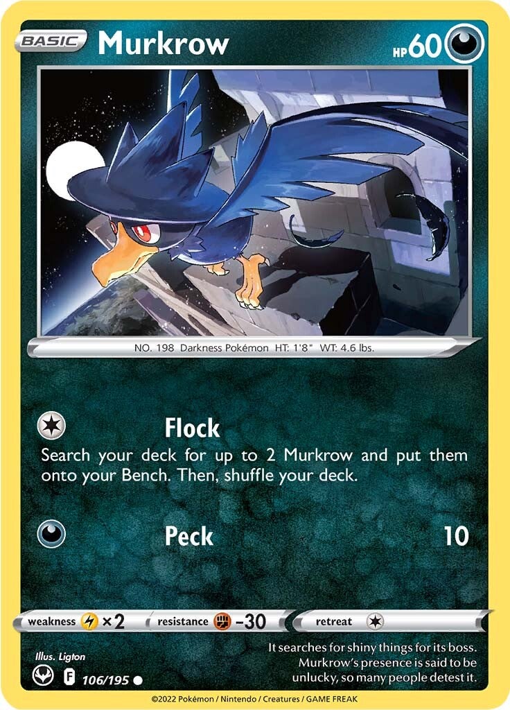 Murkrow (106/195) [Sword & Shield: Silver Tempest] | Mega City Incorporated
