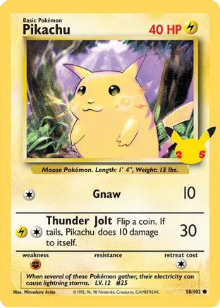 Pikachu (58/102) (25th Anniversary) (Jumbo Card) [Celebrations: 25th Anniversary] | Mega City Incorporated