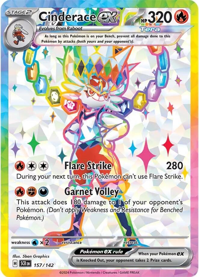 Cinderace ex (157/142) [Scarlet & Violet: Stellar Crown] | Mega City Incorporated