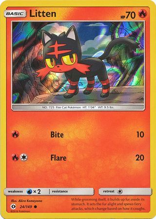 Litten (24/149) (Water Web Holo) [Sun & Moon: Base Set] | Mega City Incorporated