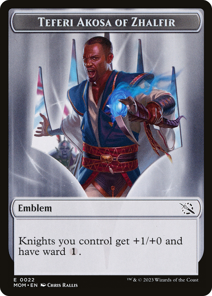 Treasure (20) // Teferi Akosa of Zhalfir Emblem Double-Sided Token [March of the Machine Tokens] | Mega City Incorporated