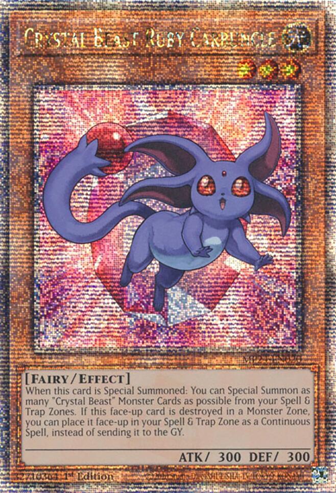 Crystal Beast Ruby Carbuncle [MP24-EN020] Quarter Century Secret Rare | Mega City Incorporated