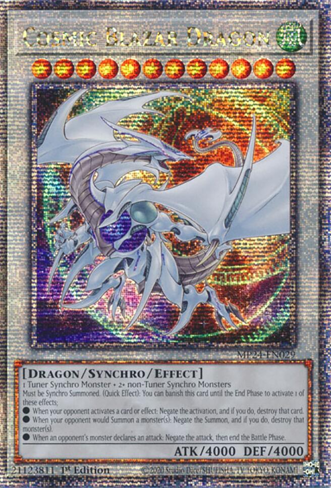 Cosmic Blazar Dragon [MP24-EN029] Quarter Century Secret Rare | Mega City Incorporated