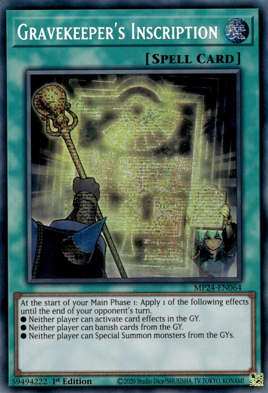 Gravekeeper's Inscription [MP24-EN064] Prismatic Secret Rare | Mega City Incorporated