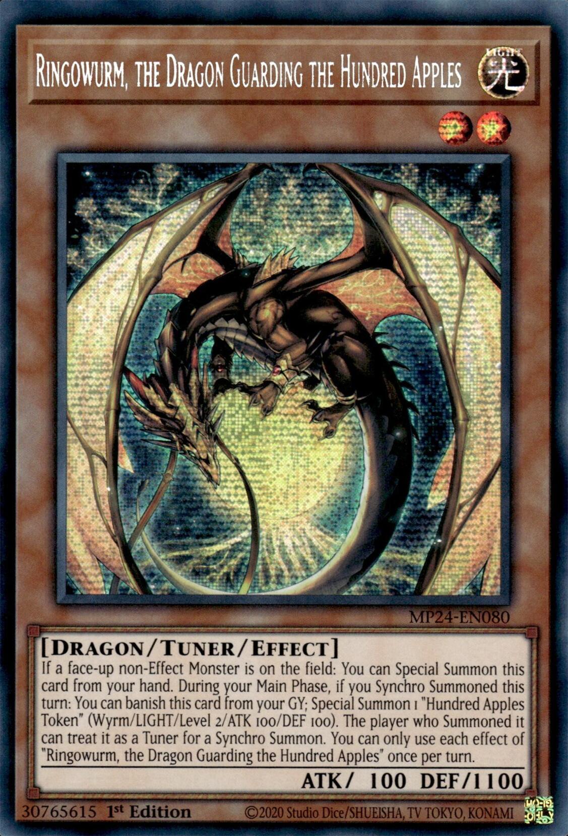 Ringowurm, the Dragon Guarding the Hundred Apples [MP24-EN080] Prismatic Secret Rare | Mega City Incorporated