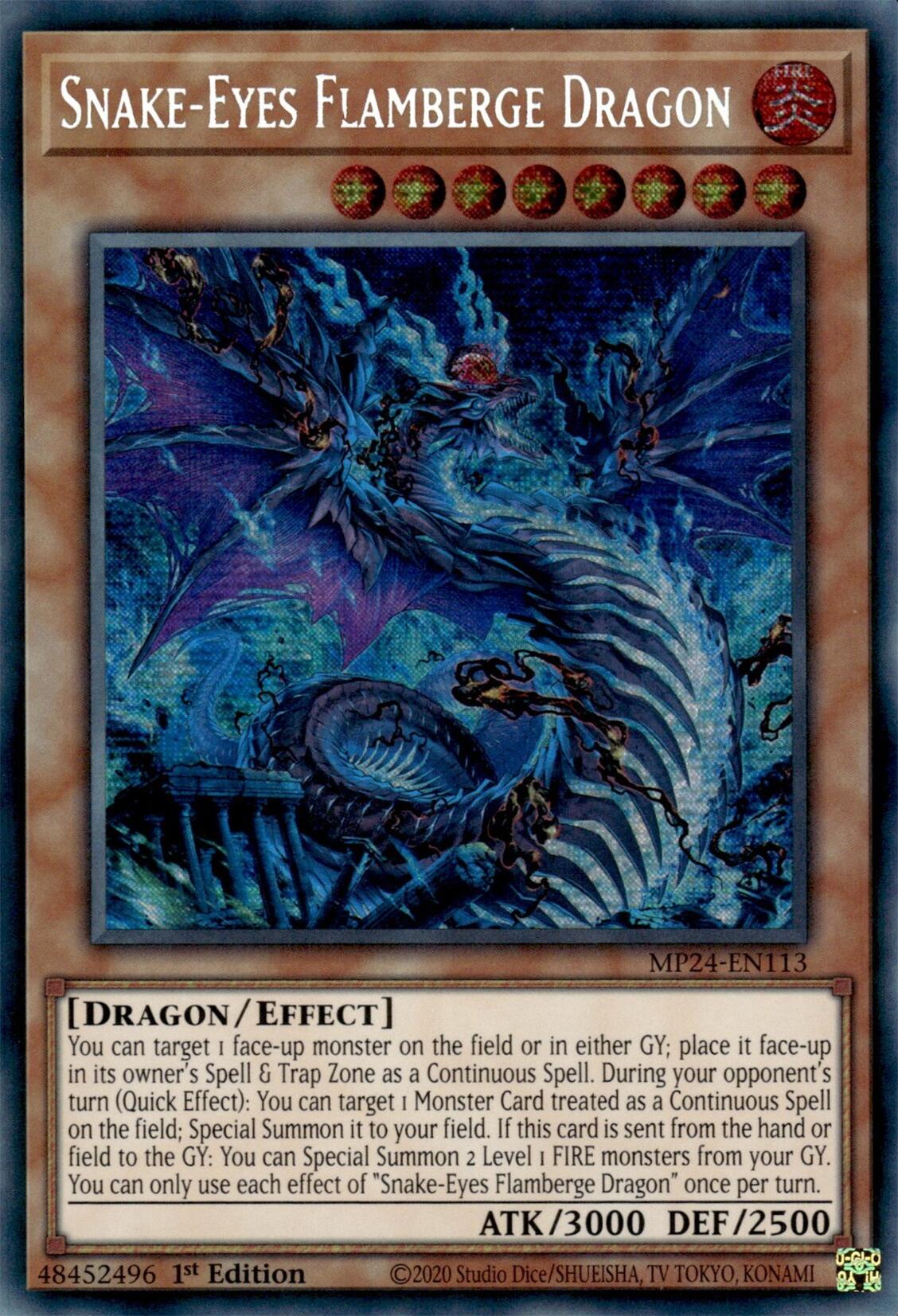 Snake-Eyes Flamberge Dragon [MP24-EN113] Prismatic Secret Rare | Mega City Incorporated