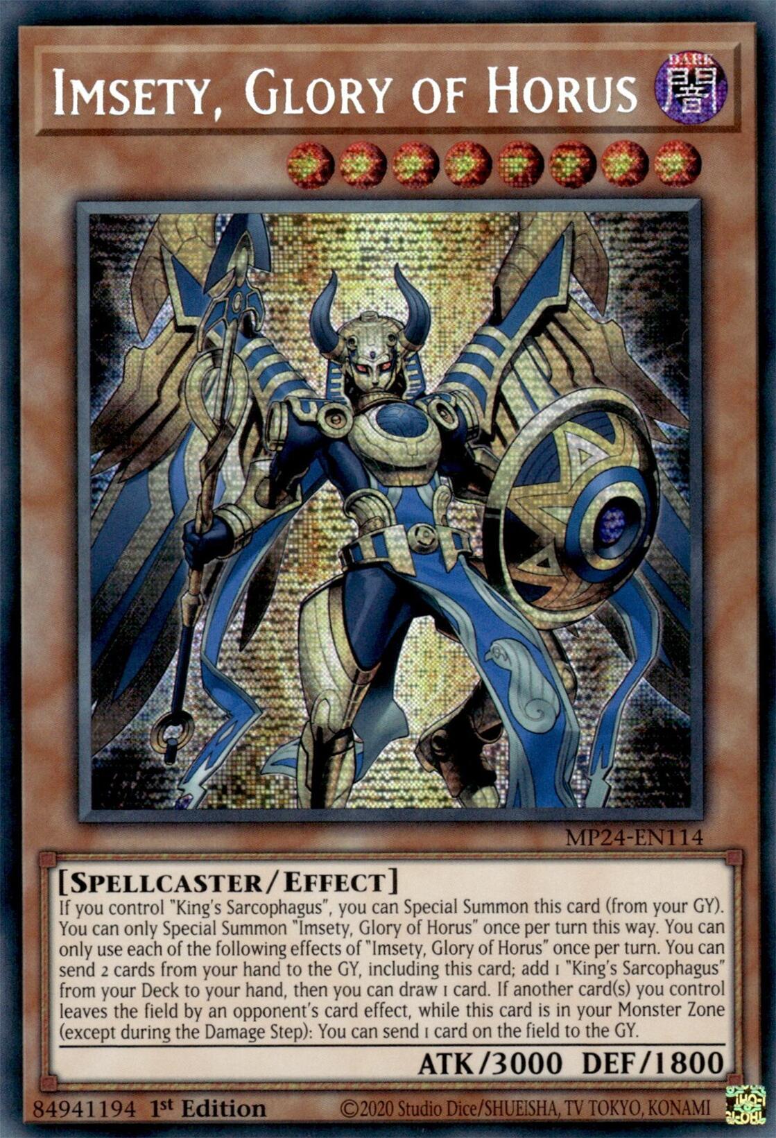 Imsety, Glory of Horus [MP24-EN114] Prismatic Secret Rare | Mega City Incorporated