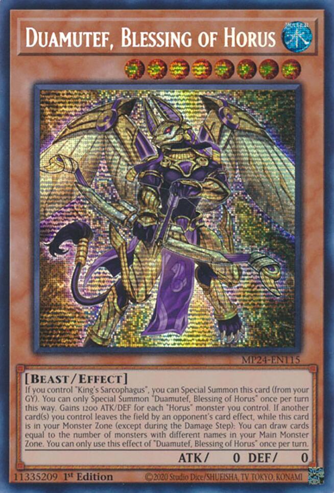 Duamutef, Blessing of Horus [MP24-EN115] Prismatic Secret Rare | Mega City Incorporated