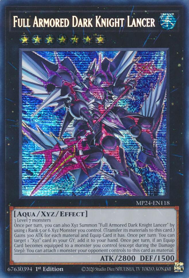 Full Armored Dark Knight Lancer [MP24-EN118] Prismatic Secret Rare | Mega City Incorporated