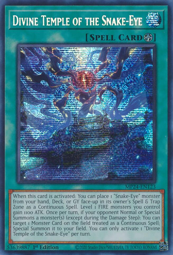 Divine Temple of the Snake-Eye [MP24-EN123] Prismatic Secret Rare | Mega City Incorporated