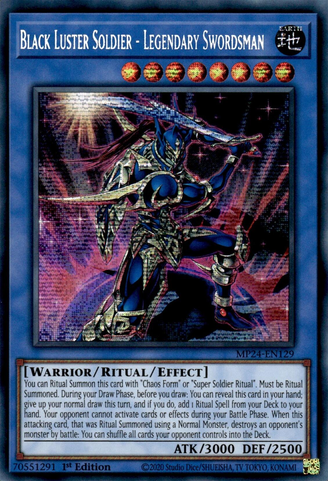 Black Luster Soldier - Legendary Swordsman [MP24-EN129] Prismatic Secret Rare | Mega City Incorporated