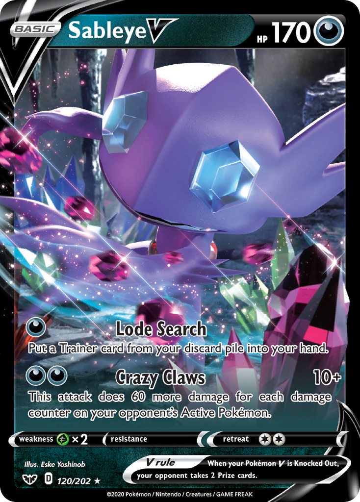 Sableye V (120/202) [Sword & Shield: Base Set] | Mega City Incorporated