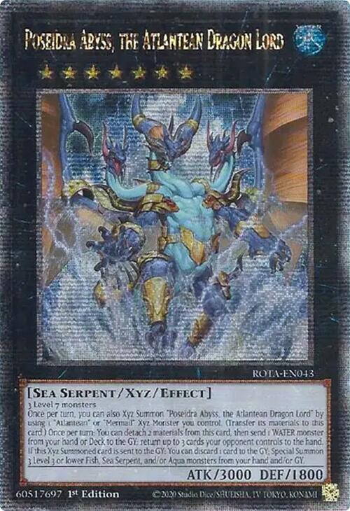 Poseidra Abyss, the Atlantean Dragon Lord (Quarter Century Secret Rare) [ROTA-EN043] Quarter Century Secret Rare | Mega City Incorporated