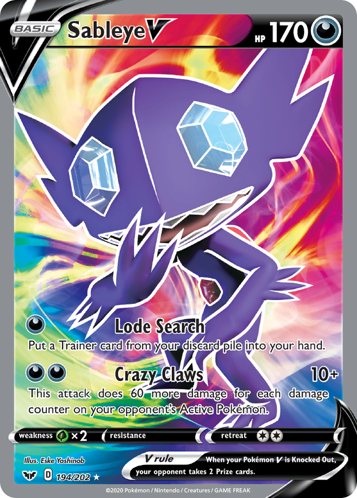 Sableye V (194/202) [Sword & Shield: Base Set] | Mega City Incorporated