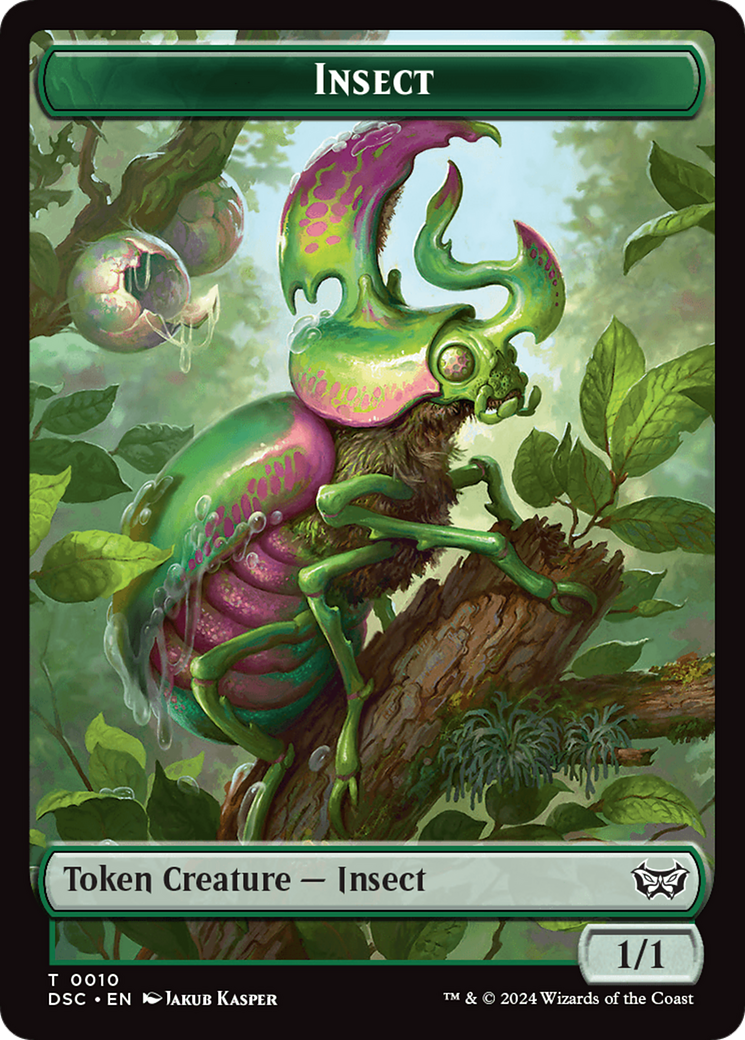 Wurm (0019) // Insect (0010) Double-Sided Token [Duskmourn: House of Horror Commander Tokens] | Mega City Incorporated
