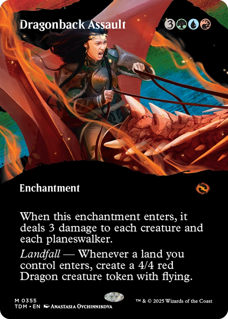 Dragonback Assault (Borderless) [Tarkir: Dragonstorm] | Mega City Incorporated