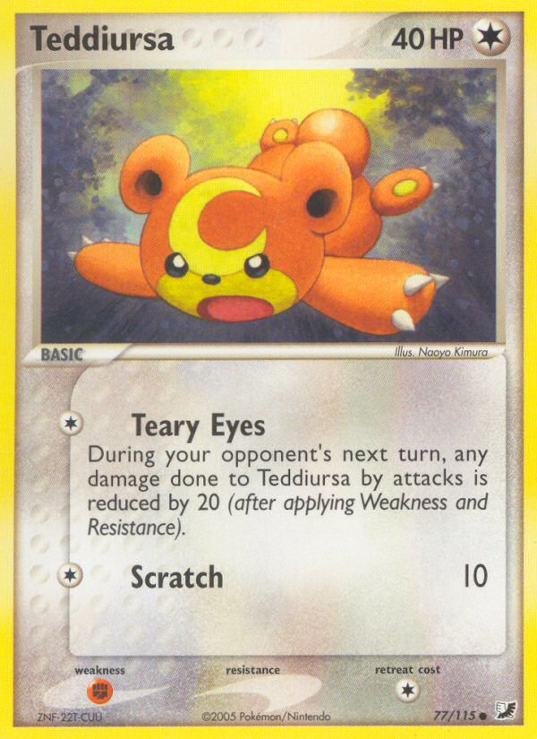 Teddiursa (77/115) [EX: Unseen Forces] | Mega City Incorporated