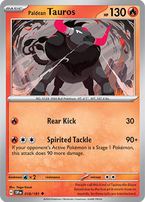 Paldean Tauros (018/191) [Scarlet & Violet: Surging Sparks] | Mega City Incorporated