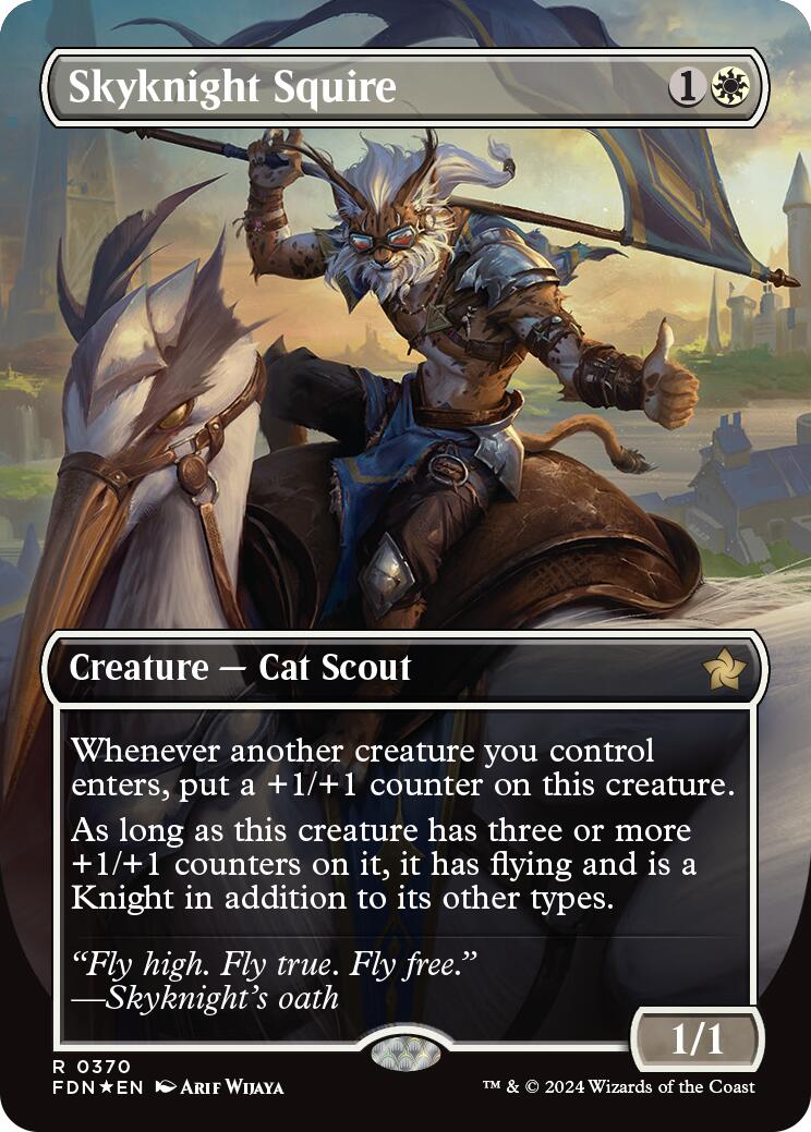 Skyknight Squire (Borderless) (Mana Foil) [Foundations] | Mega City Incorporated