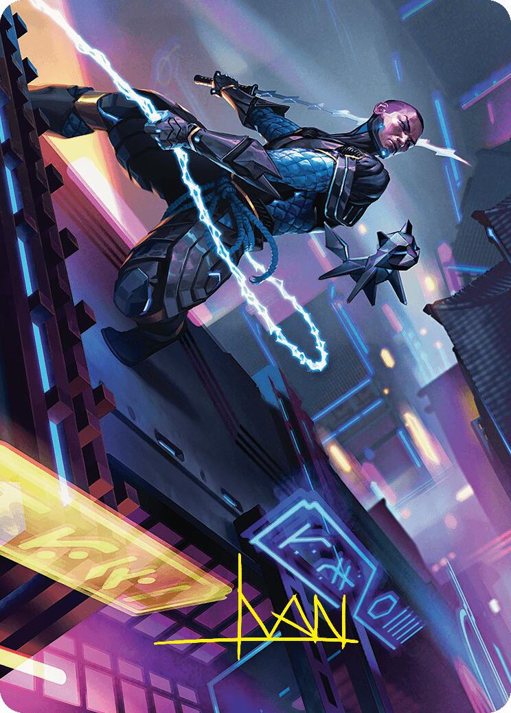 Kaito, Cunning Infiltrator Art Card (51/54) (Gold-Stamped Signature) [Foundations Art Series] | Mega City Incorporated