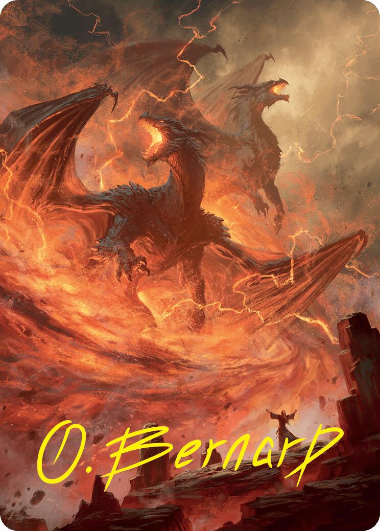 Rite of the Dragoncaller Art Card (38/54) (Gold-Stamped Signature) [Foundations Art Series] | Mega City Incorporated