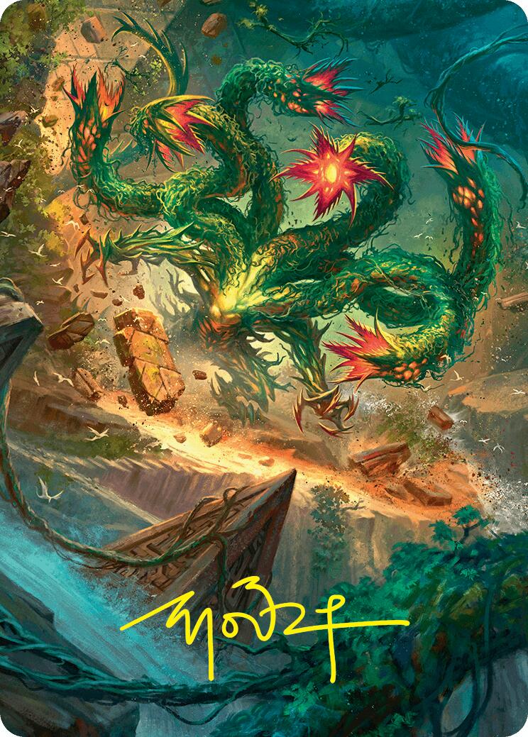 Mossborn Hydra Art Card (42/54) (Gold-Stamped Signature) [Foundations Art Series] | Mega City Incorporated