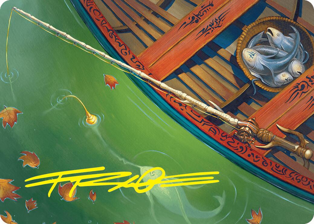 Fishing Pole Art Card (18/54) (Gold-Stamped Signature) [Foundations Art Series] | Mega City Incorporated