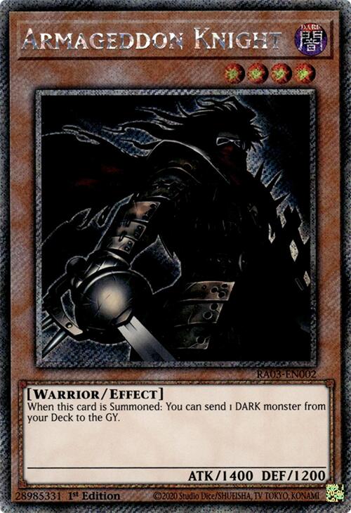 Armageddon Knight (Platinum Secret Rare) [RA03-EN002] Platinum Secret Rare | Mega City Incorporated