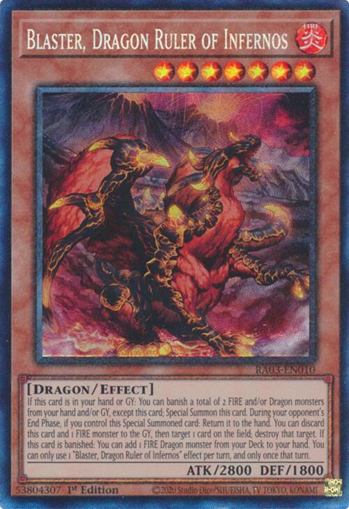 Blaster, Dragon Ruler of Infernos (CR) [RA03-EN010] Prismatic Collector's Rare | Mega City Incorporated