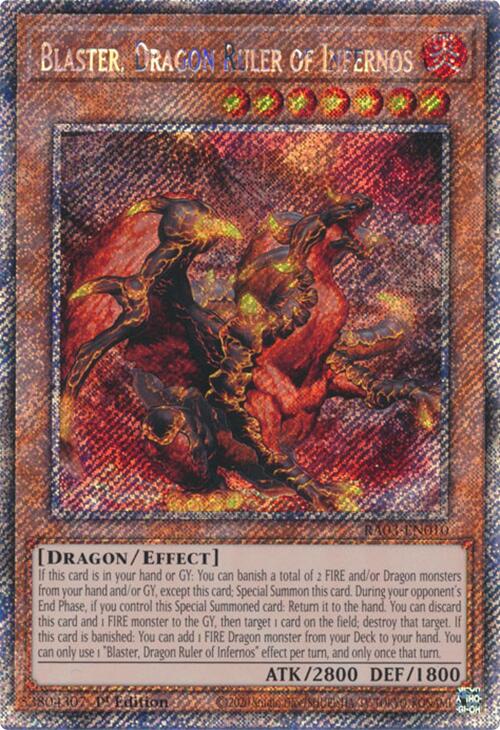 Blaster, Dragon Ruler of Infernos (Platinum Secret Rare) [RA03-EN010] Platinum Secret Rare | Mega City Incorporated