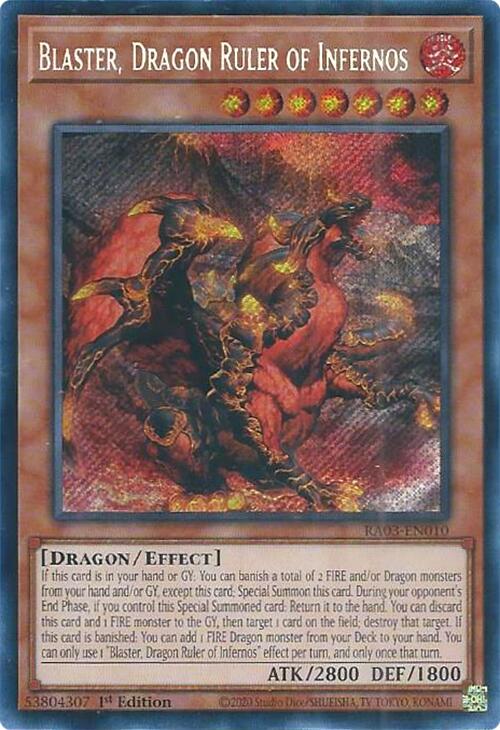 Blaster, Dragon Ruler of Infernos (Secret Rare) [RA03-EN010] Secret Rare | Mega City Incorporated