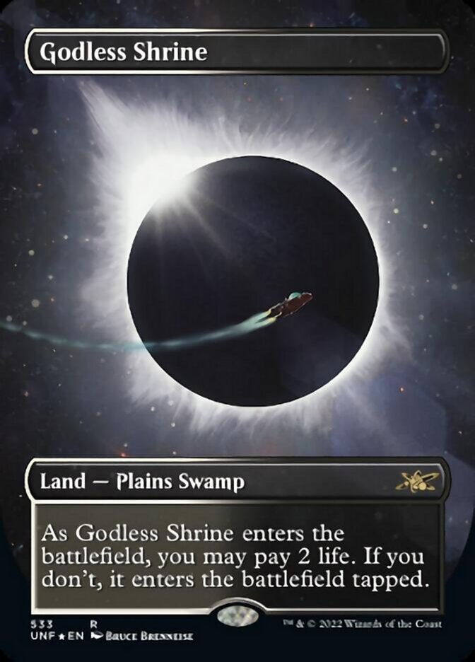 Godless Shrine (Borderless) (Galaxy Foil) [Unfinity] | Mega City Incorporated