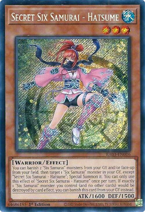 Secret Six Samurai - Hatsume (Secret Rare) [RA03-EN016] Secret Rare | Mega City Incorporated