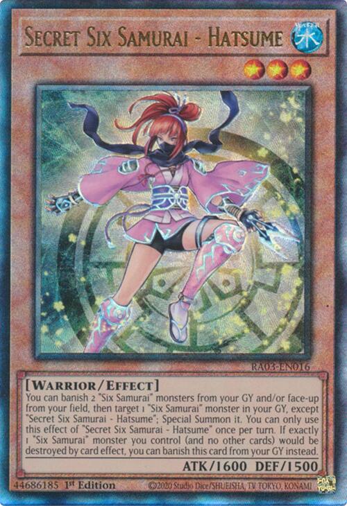 Secret Six Samurai - Hatsume (UTR) [RA03-EN016] Prismatic Ultimate Rare | Mega City Incorporated