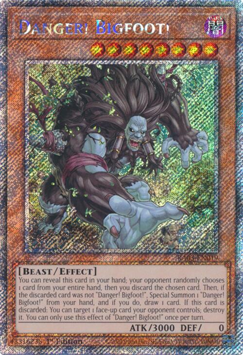 Danger! Bigfoot! (Platinum Secret Rare) [RA03-EN019] Platinum Secret Rare | Mega City Incorporated