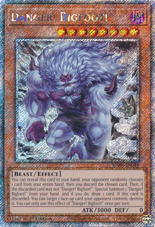 Danger! Bigfoot! (Alternate Art) (Platinum Secret Rare) [RA03-EN019] Platinum Secret Rare | Mega City Incorporated