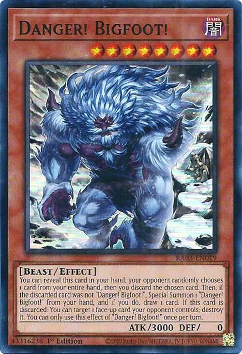 Danger! Bigfoot! (Alternate Art) [RA03-EN019] Super Rare | Mega City Incorporated