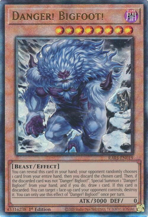 Danger! Bigfoot! (Alternate Art) (UTR) [RA03-EN019] Prismatic Ultimate Rare | Mega City Incorporated