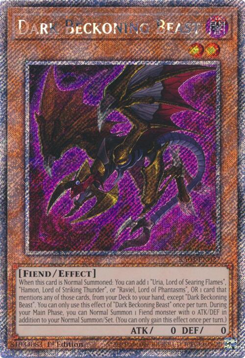 Dark Beckoning Beast (Platinum Secret Rare) [RA03-EN027] Platinum Secret Rare | Mega City Incorporated