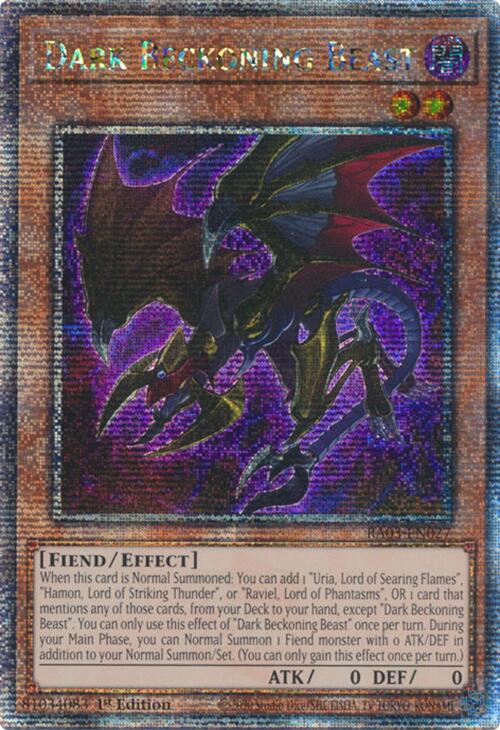 Dark Beckoning Beast (Quarter Century Secret Rare) [RA03-EN027] Quarter Century Secret Rare | Mega City Incorporated