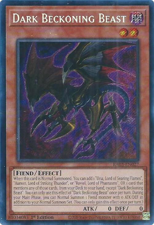 Dark Beckoning Beast (Secret Rare) [RA03-EN027] Secret Rare | Mega City Incorporated