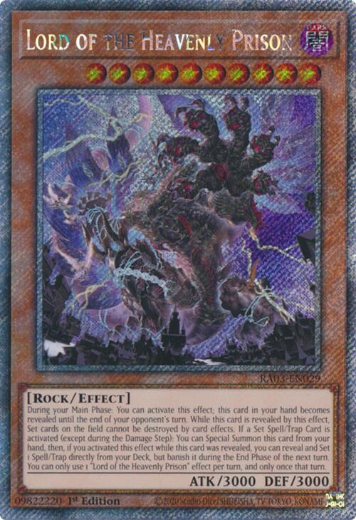 Lord of the Heavenly Prison (Platinum Secret Rare) [RA03-EN029] Platinum Secret Rare | Mega City Incorporated