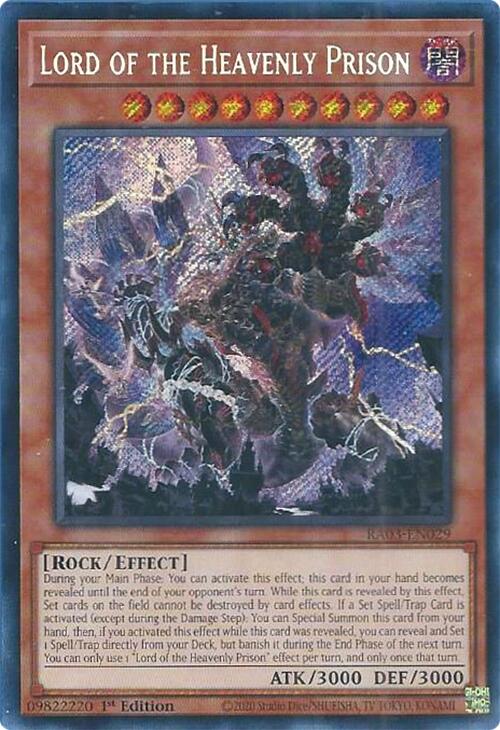 Lord of the Heavenly Prison (Secret Rare) [RA03-EN029] Secret Rare | Mega City Incorporated