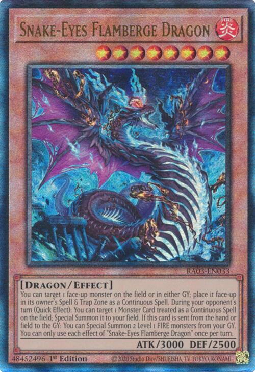 Snake-Eyes Flamberge Dragon (UTR) [RA03-EN033] Prismatic Ultimate Rare | Mega City Incorporated