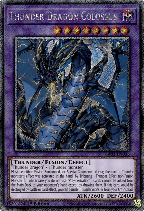 Thunder Dragon Colossus (Platinum Secret Rare) [RA03-EN036] Platinum Secret Rare | Mega City Incorporated