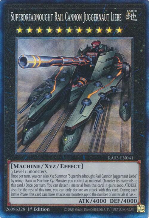 Superdreadnought Rail Cannon Juggernaut Liebe (CR) [RA03-EN041] Prismatic Collector's Rare | Mega City Incorporated