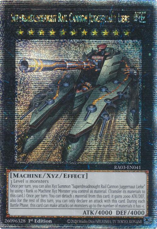 Superdreadnought Rail Cannon Juggernaut Liebe (Quarter Century Secret Rare) [RA03-EN041] Quarter Century Secret Rare | Mega City Incorporated
