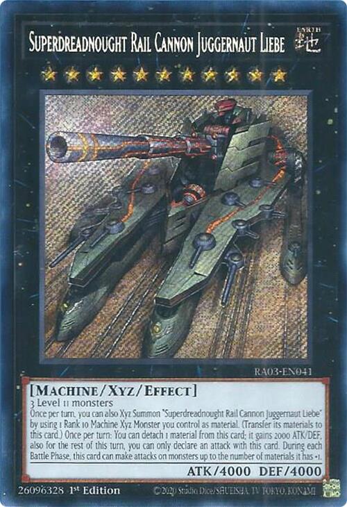 Superdreadnought Rail Cannon Juggernaut Liebe (Secret Rare) [RA03-EN041] Secret Rare | Mega City Incorporated