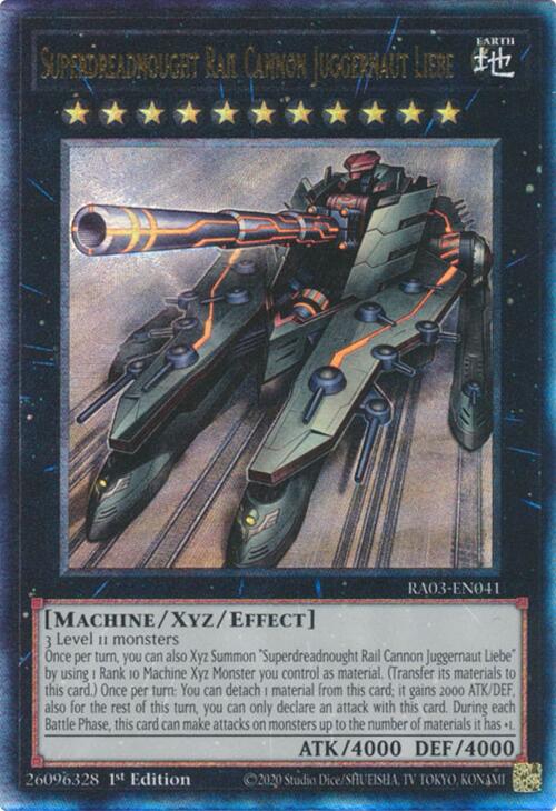 Superdreadnought Rail Cannon Juggernaut Liebe (UTR) [RA03-EN041] Prismatic Ultimate Rare | Mega City Incorporated