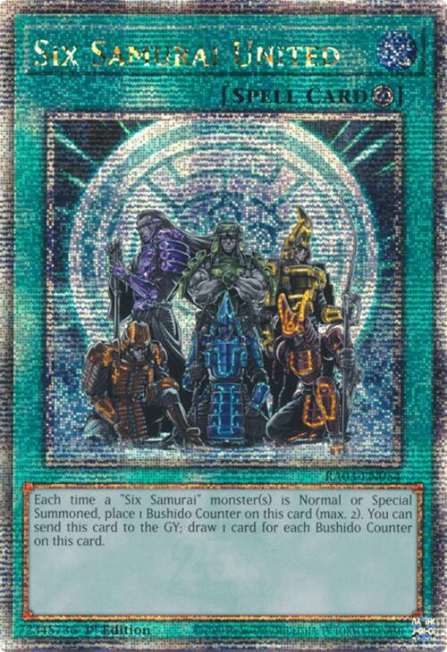 Six Samurai United (Quarter Century Secret Rare) [RA03-EN054] Quarter Century Secret Rare | Mega City Incorporated